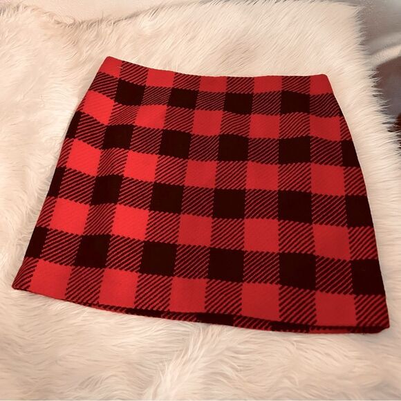 Vineyard Vines Red and Black Plaid Midi Skirt - Picture 1 of 5